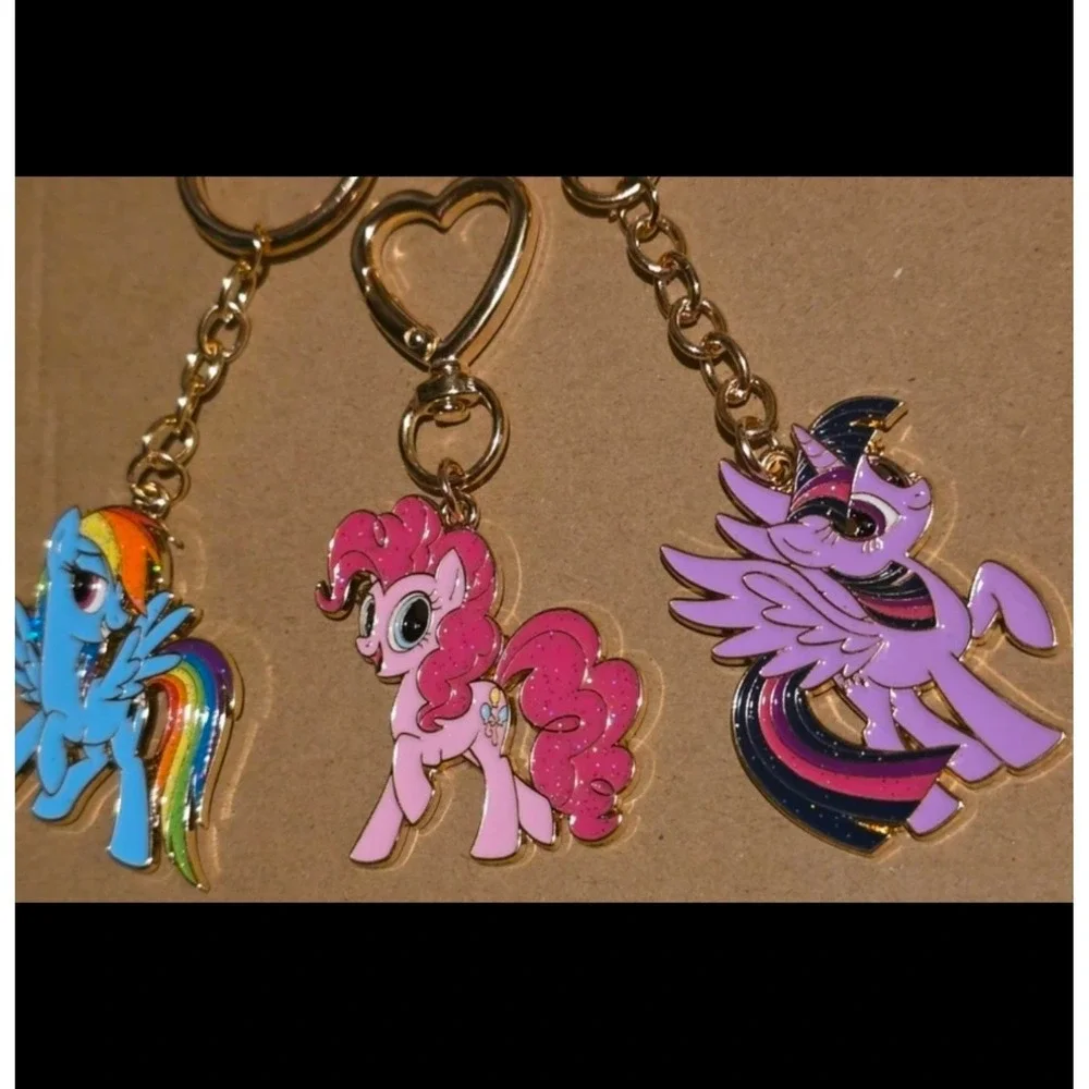Set of 3 My Little Pony Keychains Rainbow Dash Pinkie Pie Twilight Sparkle! NEW